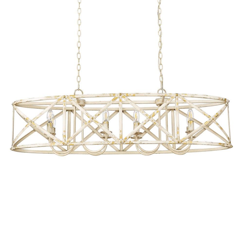 Golden Lighting Alcott 8-light Island Light in Antique Ivory